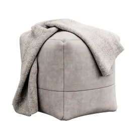 Cotton canvas square pouf